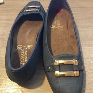 Blue flats with buckle